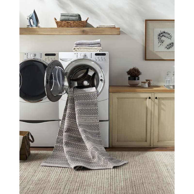 Livabliss La Casa Moroccan Stripe Cotton Area Rug