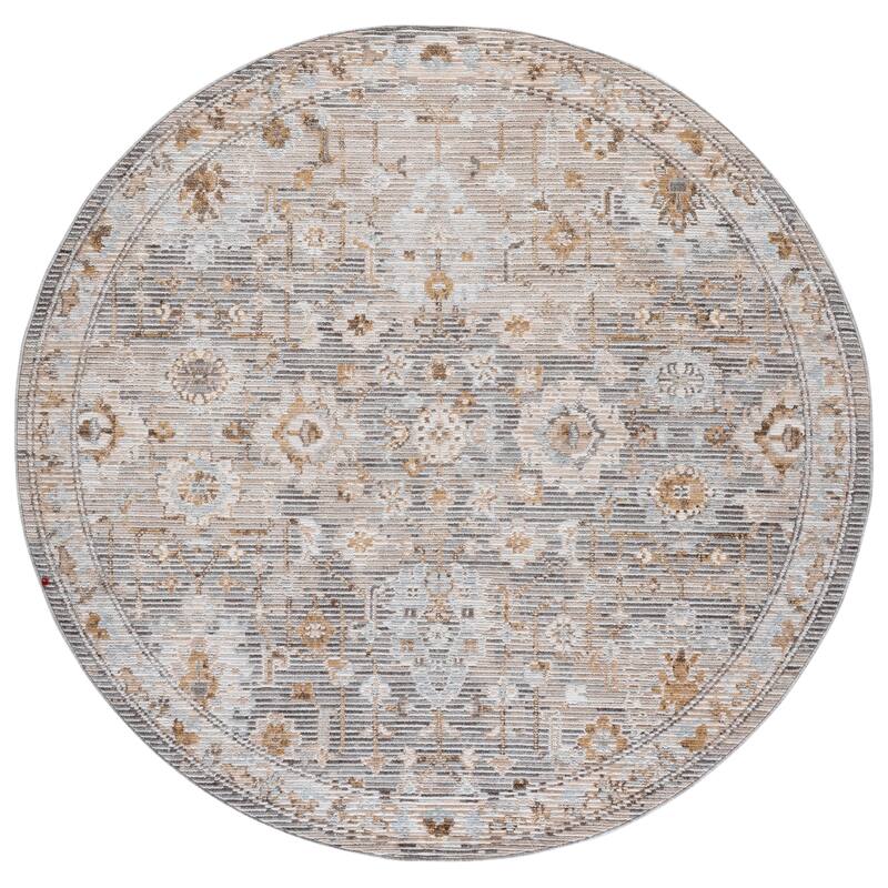 SAFAVIEH Vintage Westwood Grethe Rug - 6'3" Round - Grey/Beige Blue