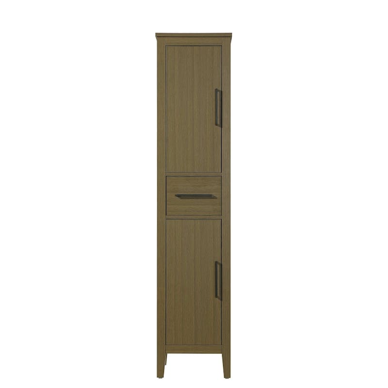 Laura 16-28 Inch Bath Storage Cabinet - Chestnut Brown - 16"