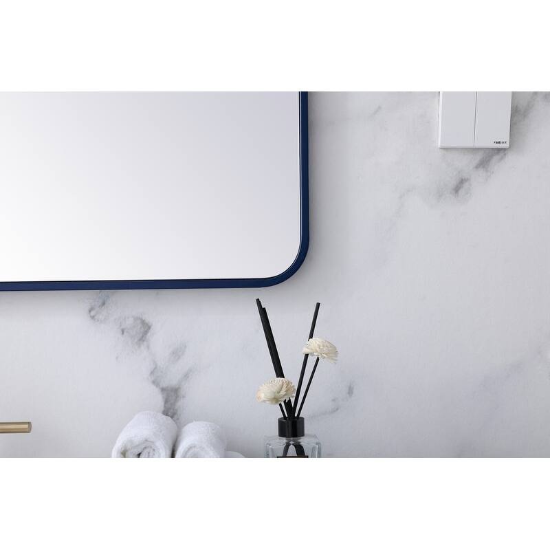 Ezra Soft Corner Metal Rectangular Mirror