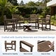 preview thumbnail 81 of 94, 6-Piece HDPE Outdoor Dining Table Sets with Umbrella Hole - 1-Table 4-Chairs-1-Bench