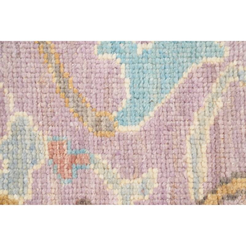 Hand Knotted Oriental 100% Wool Carpet Transitional Geometric Multi-Colored Oushak Area Rug - 12' 10'' X 9' 11''