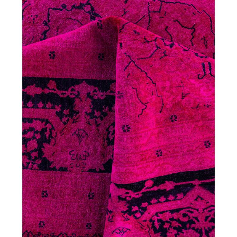 Overdyed One-of-a-Kind Hand-Knotted Area Rug - Pink - 12' 1" x 18' 0"