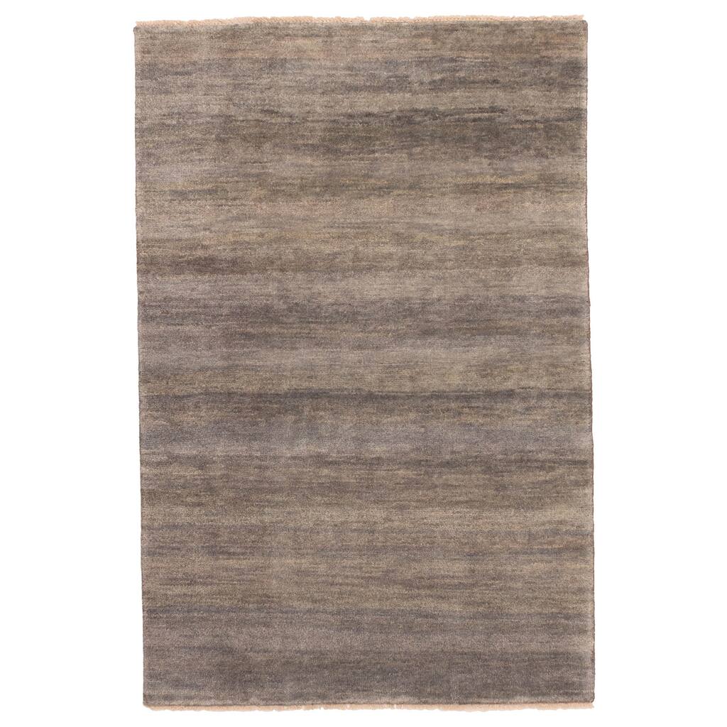 ECARPETGALLERY Hand-knotted Pak Finest Gabbeh Grey Wool Rug - 3'11 x 6'0