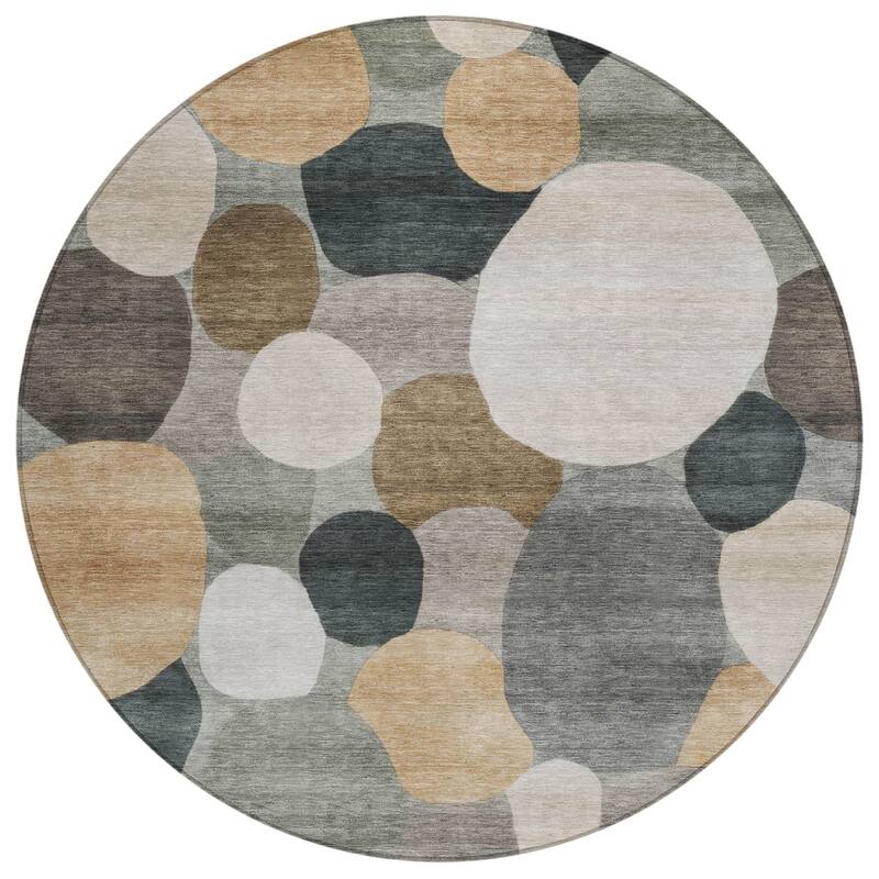 Machine Washable Indoor/ Outdoor Modern Circy Chantille Rug