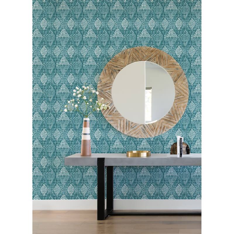 A-Street Prints Grady Teal Dotted Geometric Wallpaper