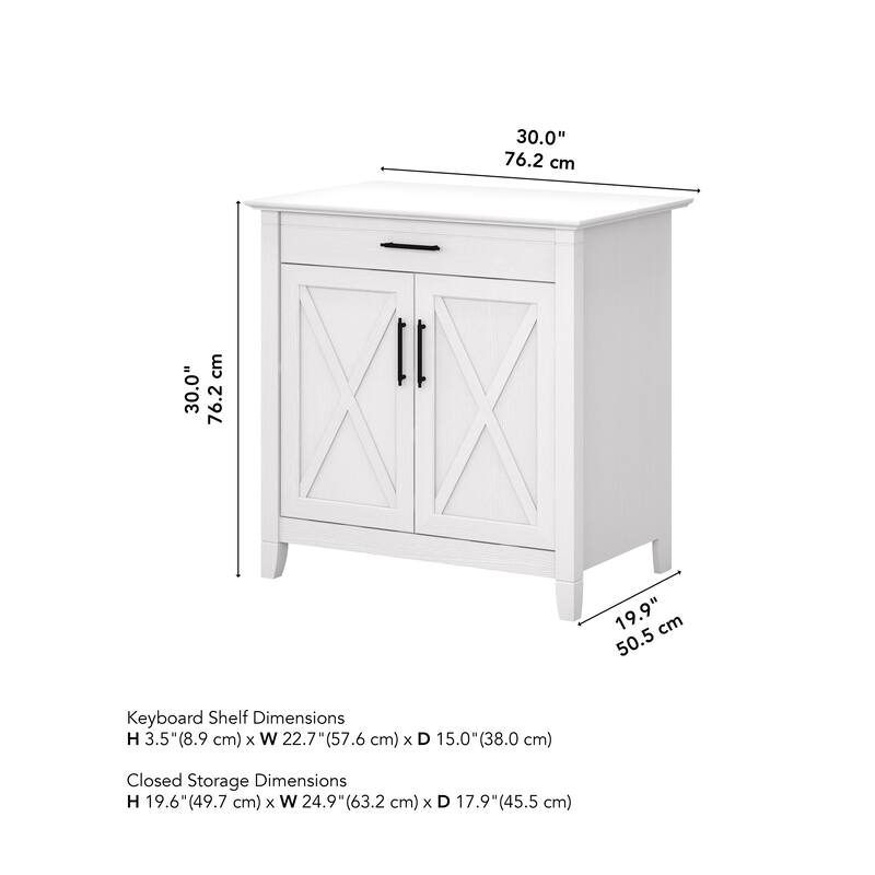 Key West Secretary Desk with Storage Cabinet by Bush Furniture