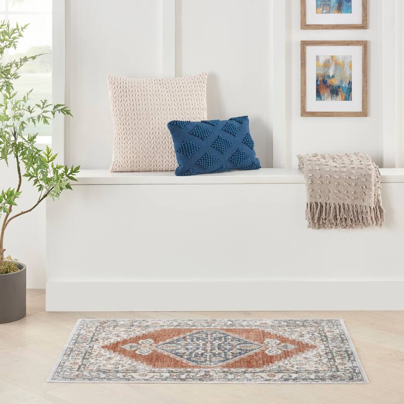 Nourison Astra Machine Washable Distressed Area Rug
