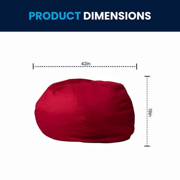 dimension image slide 18 of 22, Oversized Refillable Bean Bag Chair for Kids and Adults