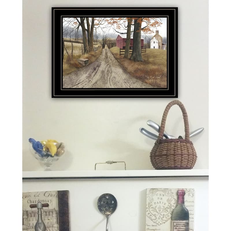TrendyDecor4U Farmhouse "The Road Home" Framed Print Wall Art by Billy Jacobs - Earthtone