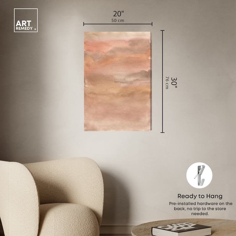 Art Remedy Sienna Pigments Blend Gallery Wrapped Boho Abstract 1 Piece Canvas Wall Art