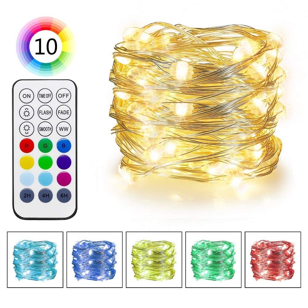 RGB Warm White Color Changing LED Fairy Lights Medium