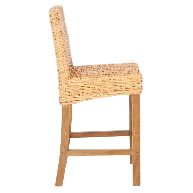 SAFAVIEH Tobie Rattan 23.6-inch Counter Stool