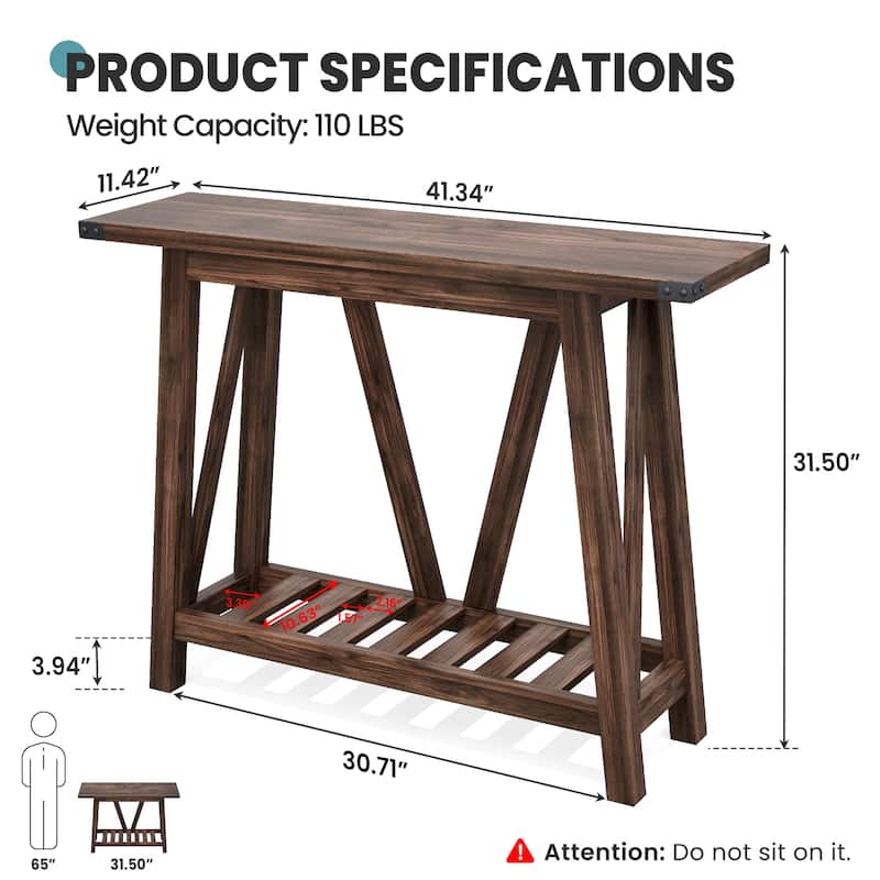 Console Table with Storage Shelf Entry Table for Living Room Hallway - 41.34 in L * 11.42 in W * 31.5 in H