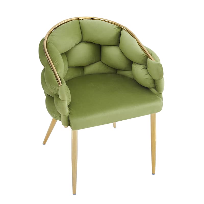 Set of 2 Luxury Handmade Accent Chair with Gold Legs, Modern Velvet Armchair for Living Room and Bedroom