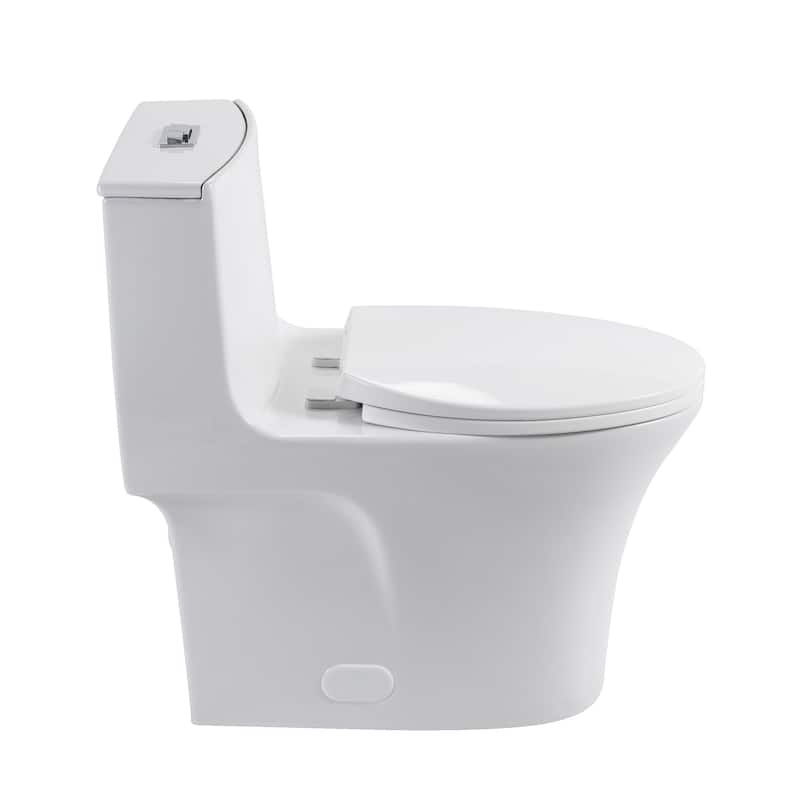 One-Piece Dual-Flush Toilet 1.6/1.1GPF, Elongated ADA, S-Trap White