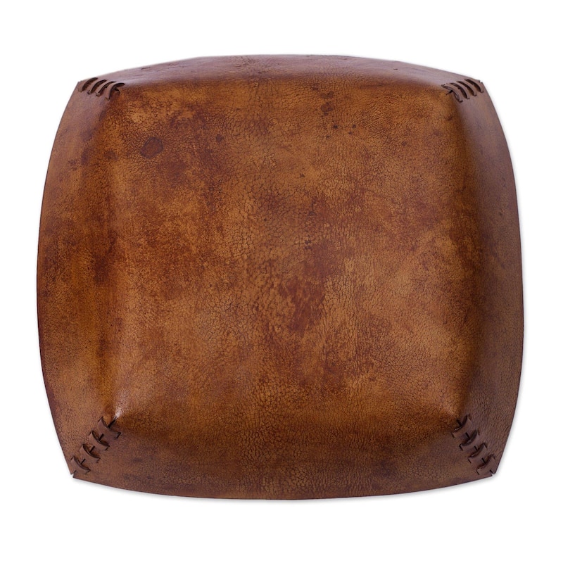Handmade Andean Fleur-de-Lis Leather catchall (Peru)