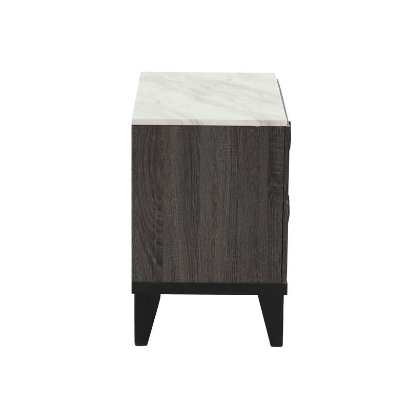 Two-tone Wooden Nightstand with 2 Drawers