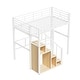 preview thumbnail 8 of 22, Twin Size Metal Loft Bed with Storage Staircase & Built-in Wardrobe (250lb Capacity)