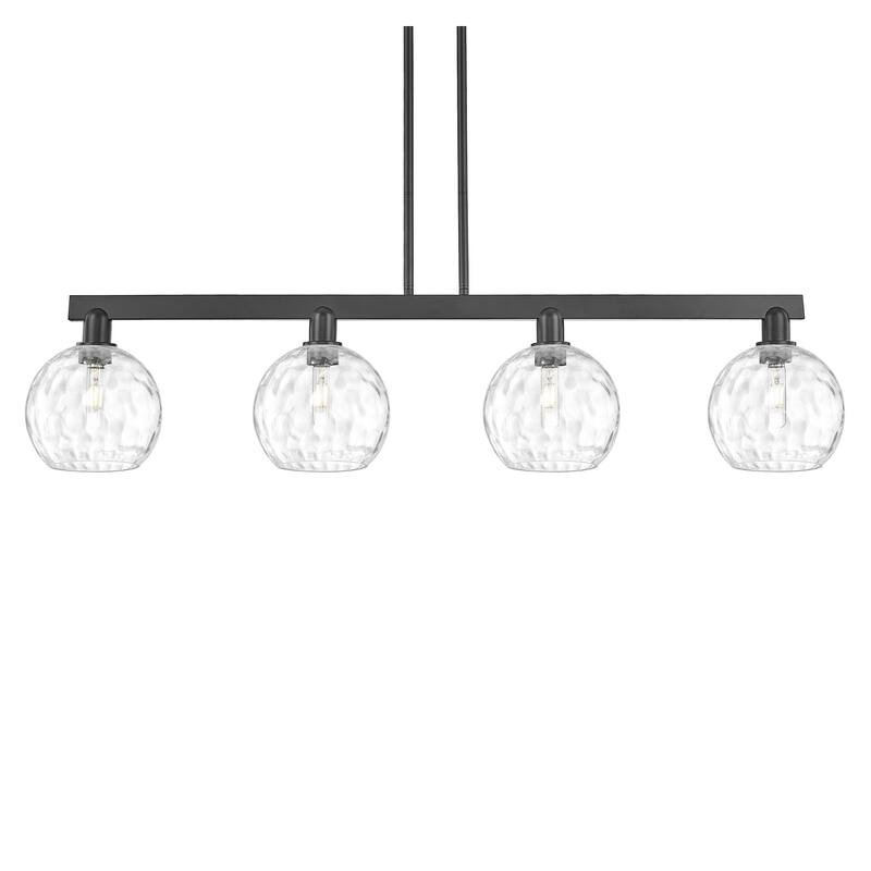 Innovations Lighting 716-4I-11-51 Athens Water Glass Linear Athens - Matte Black / Clear Water Glass