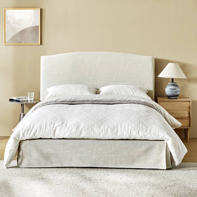 Knut Traditional 2 Piece Bedroom Upholstered Platform Bed with Washable Slipcover Set-QB by HULALA HOME