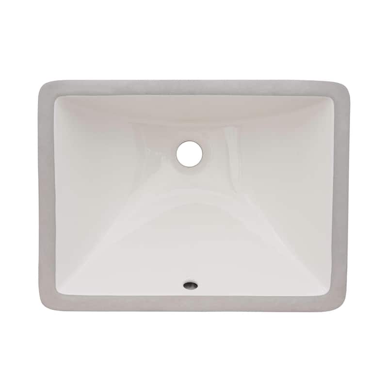 Ruvati 16 x 11-3/4 inch Undermount Bathroom Vanity Sink Biscuit Porcelain Ceramic - RVB0718BC