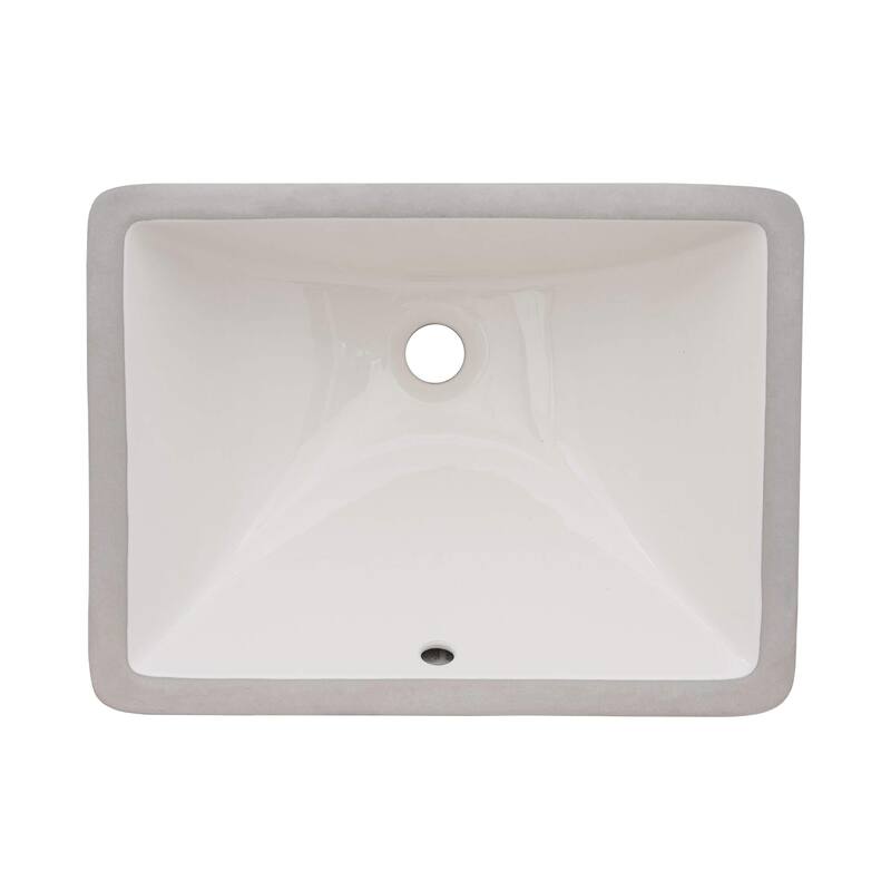 Ruvati 18 x 12-3/4 inch Undermount Bathroom Sink Biscuit Porcelain Ceramic with Overflow - RVB0720BC