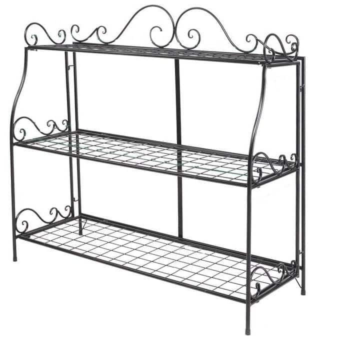 Modan Lace 3-tier Black Iron Plant Stand by Havenside Home
