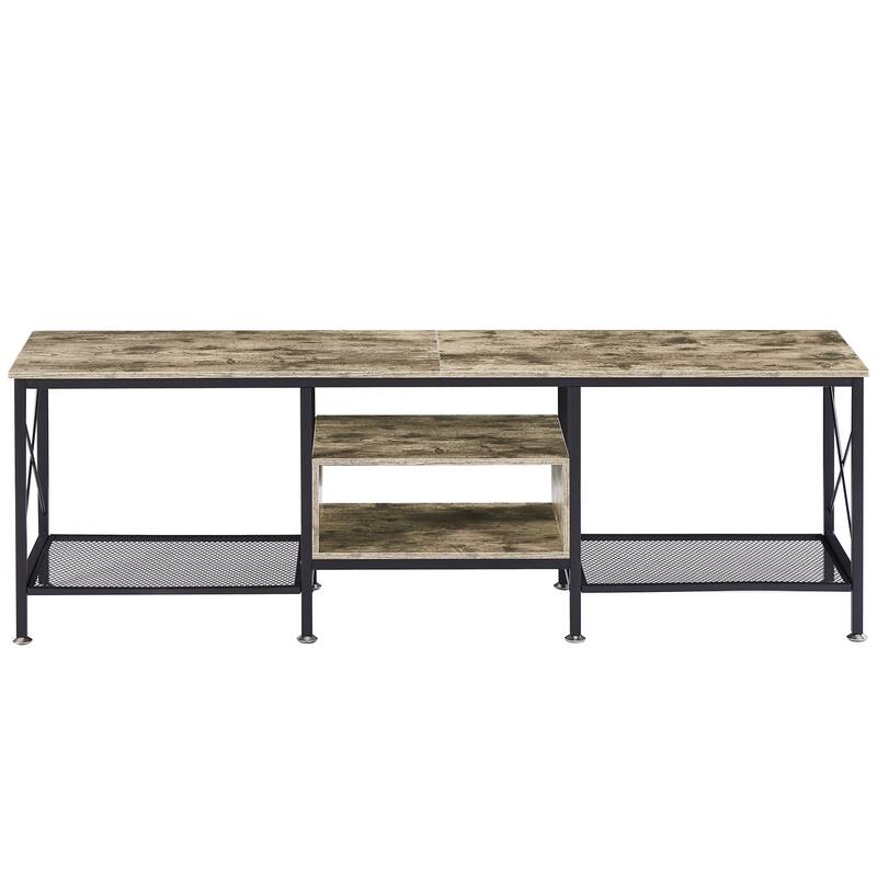 TV Stand for Living Room, Entertainment Center TV Console with Storage Shelves