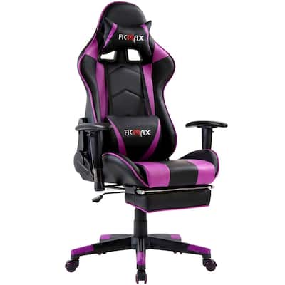 Ficmax Ergonomic Massage Gaming Chair with Footrest and Headrest