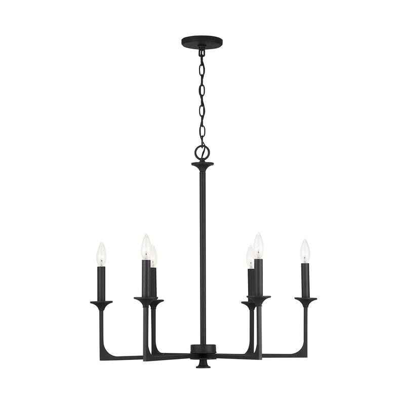 Clint 6-light Black Iron Chandelier