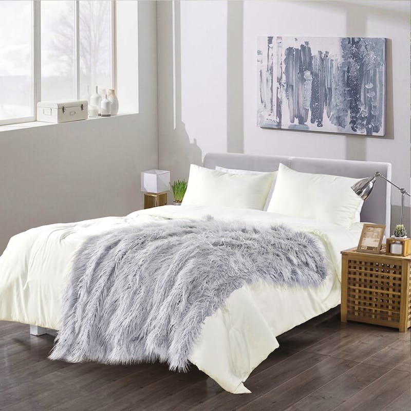 Karenne Shaggy Fauxfur Throw Blanket