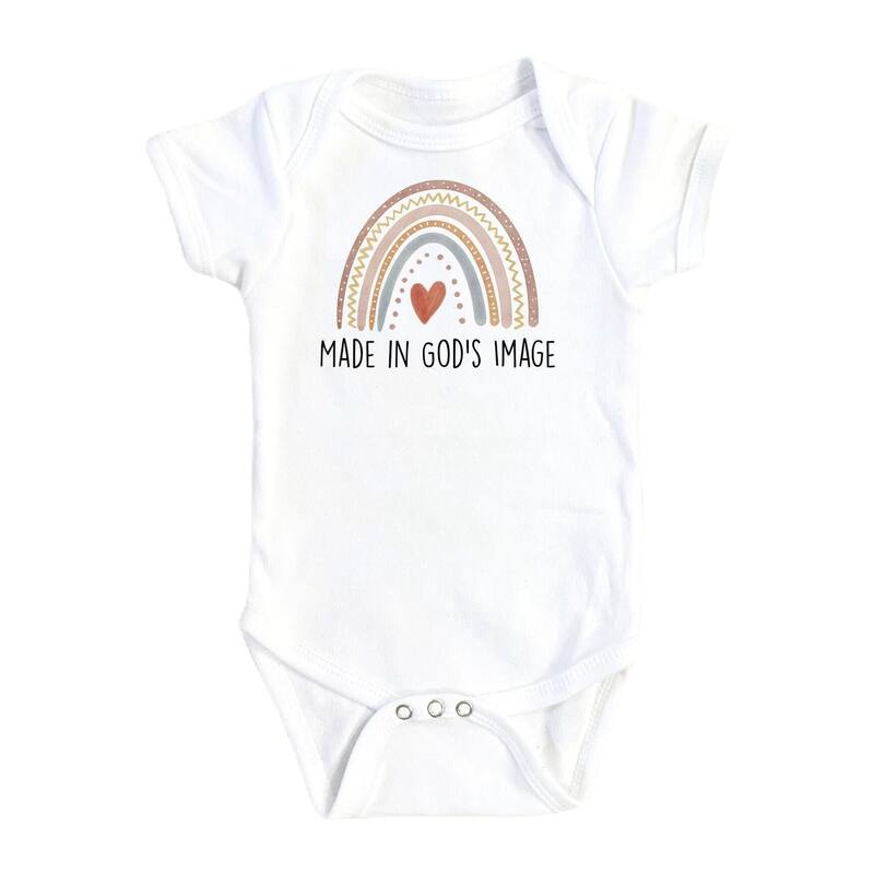 Religious God Image - Baby Boy Girl Clothes Infant Bodysuit Funny Cute Newborn - Natural - Newborn
