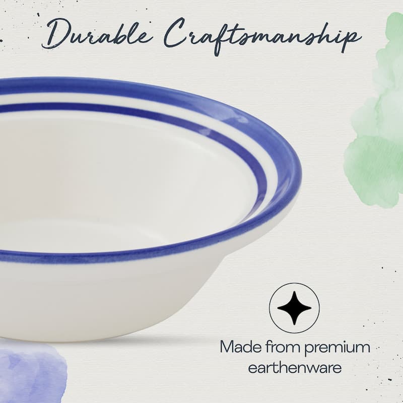 Portmeirion Set of 4 Potters Stripe Oatmeal Bowls - 6.5" D x 2" H
