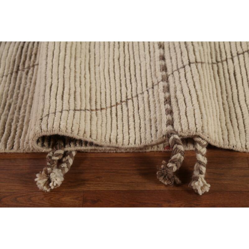 Earth Tone Moroccan Oriental Large Area Rug Handmade Wool Carpet - 10'1"x 14'8"