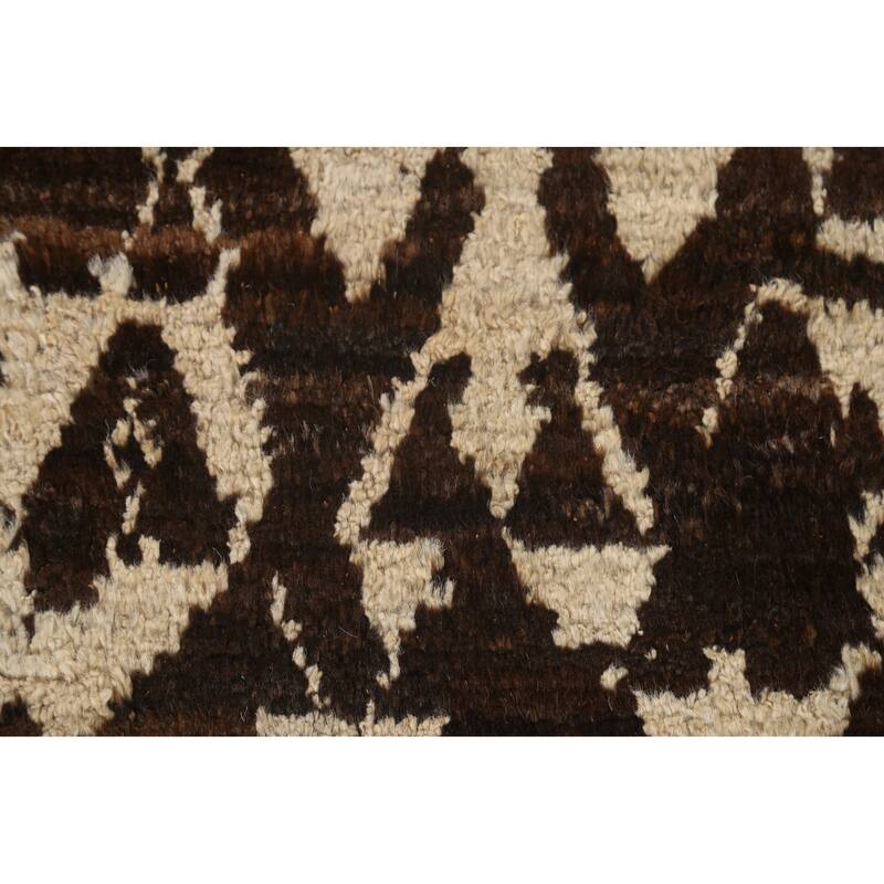 Tribal Moroccan Oriental Wool Area Rug Hand-knotted Office Carpet - 5'4" x 8'5"