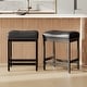preview thumbnail 1 of 17, RENEWLINE 24.4" Backless Bar Stools Set of 2 - PU Leather Counter Height - Kitchen Island & Bar