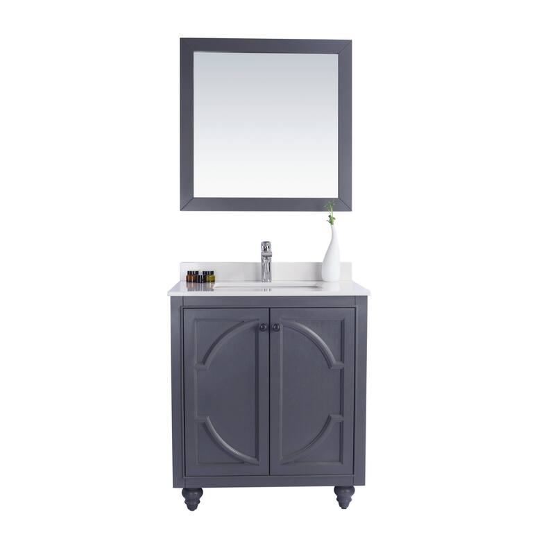 Miseno MV-30-313613 Odyssey 30" Free Standing Single Basin Vanity Set - Grey / White Quartz