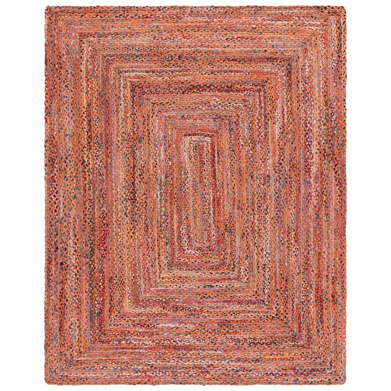 SAFAVIEH Georgine Handmade Nanny Braided Bohemian Cotton Rug - 8' x 10' - Orange/Rust
