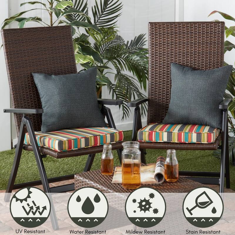 Greendale Home Fashions 18" Square Outdoor Chair Pad (Set of 2)