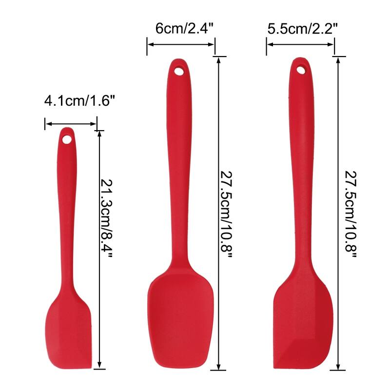 Silicone 3Pcs Heat Resistant Non-scratch Turner Non Stick Spatula Set