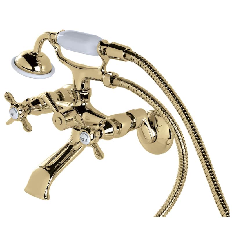 Kingston Brass Essex Wall Mounted Clawfoot Tub Filler with Built-In - Polished Brass