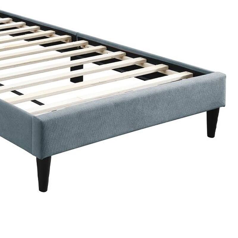 Lilian Full Bed, Soft Channel Tufted Light Gray Linen Upholstery
