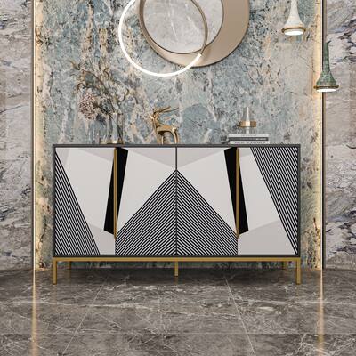 Sideboard Storage Cabinet with Doors Shelves Credenza Sideboard Buffet - 55.1"W