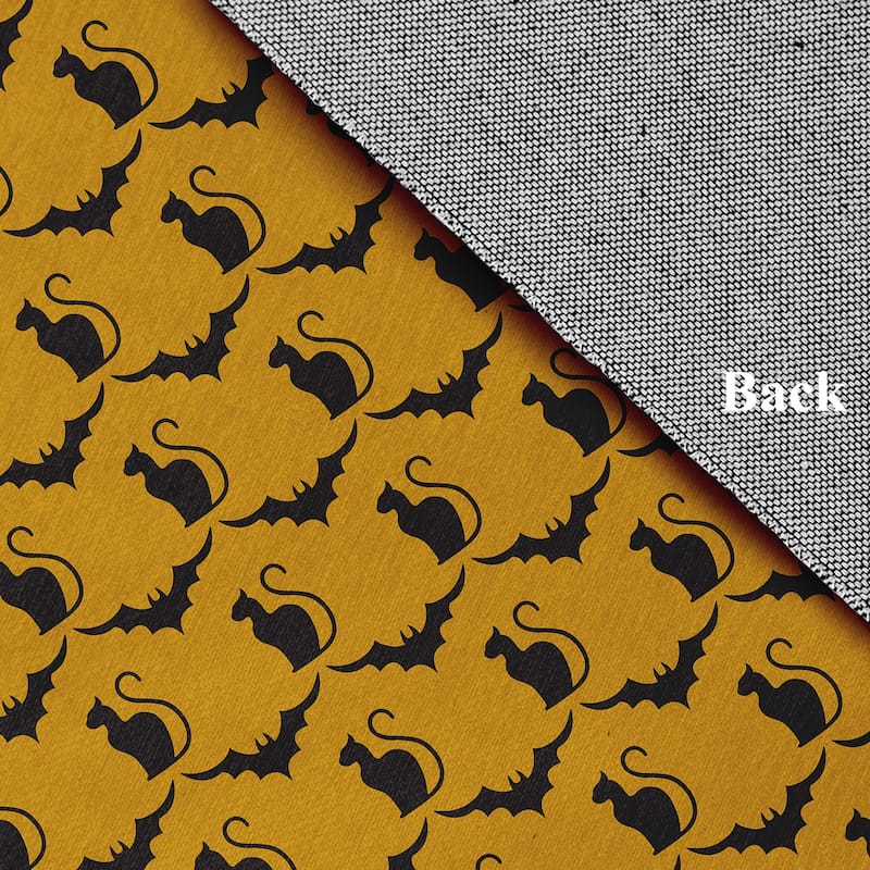 Cats and Bats Halloween Chenille Rug, 18" x 30"
