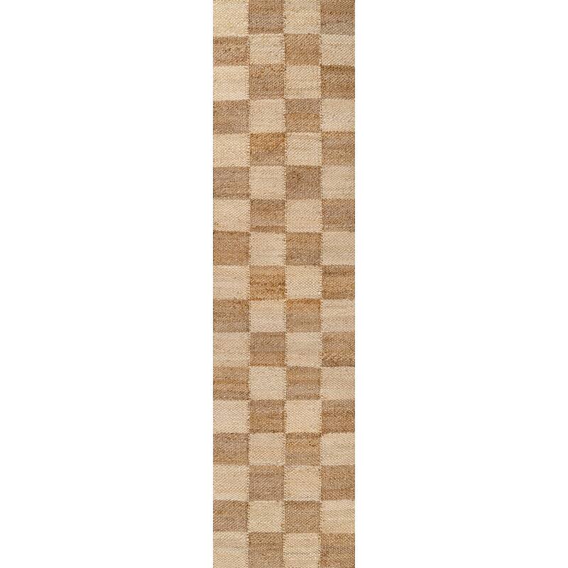 JONATHAN Y Theo Modern Farmhouse Woven Jute Checkerboard Area Rug