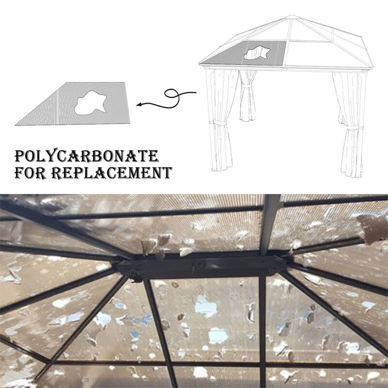 Aoodor 6-Pack Polycarbonate Panels, UV-Protected Waterproof Clear Sheets, Twin-Wall Design for Greenhouses and Gazebos