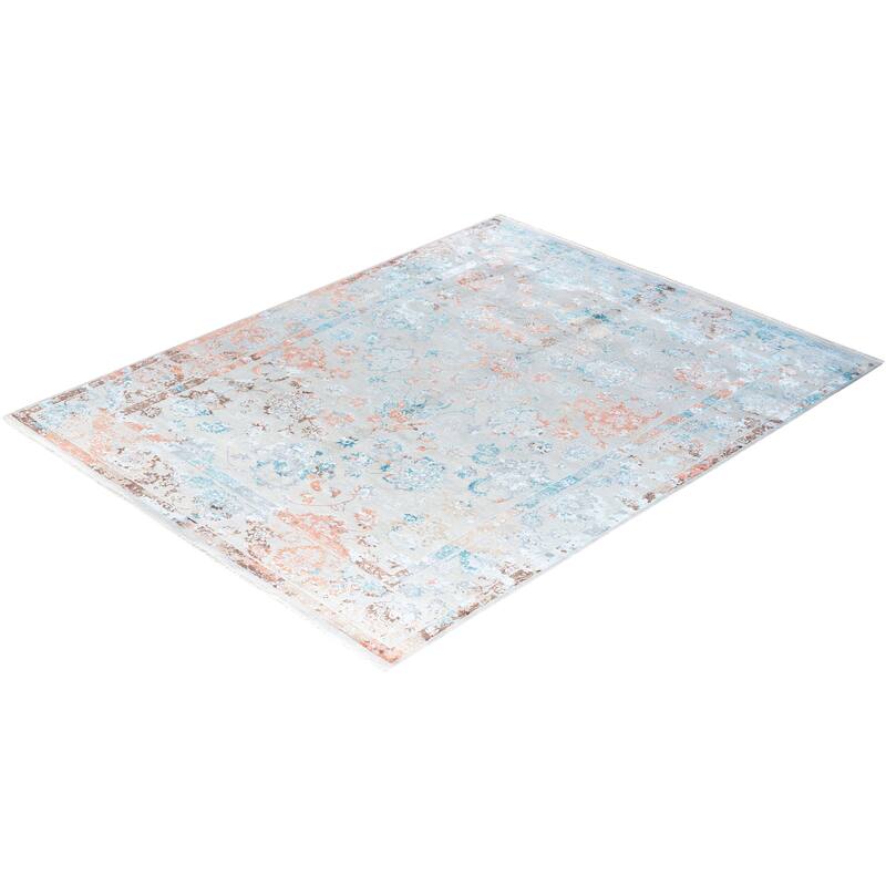 Ikat One-of-a-Kind Hand-Knotted Area Rug - Gray, 8' 1" x 10' 5" - 8' 1" x 10' 5"
