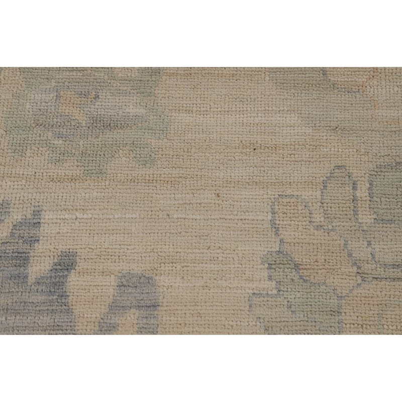 Hand Knotted Oriental 100% Wool Carpet Transitional All-Over Beige & Ivories Oushak Area Rug - 13' 9'' X 10' 0''