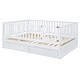 preview thumbnail 60 of 118, Roomfitters Twin Size Wood Daybed with Fence Guardrails, 2 Storage Drawers, Convertible Floor Bed, and Built-In Shelving